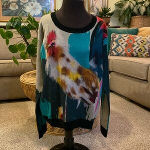 Anthro x Lauren C Walcott Rooster Sweater